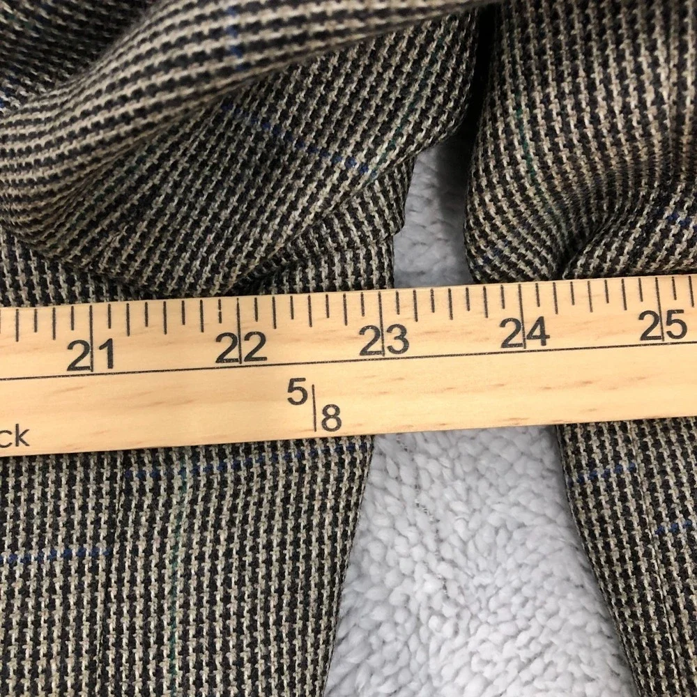 Chaps Blazer Mens 42L Brown Houndstooth Sport Coat Suit Jacket Formal Lambs Wool